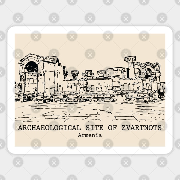 Archaeological Site of Zvartnots - Armenia Magnet by Lakeric